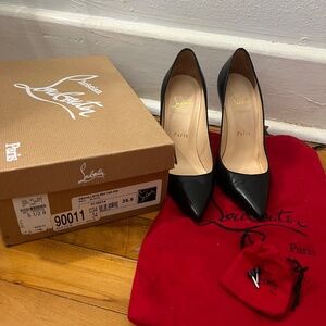 35.5 Black Louboutin Décolleté 554 100mm heels in box